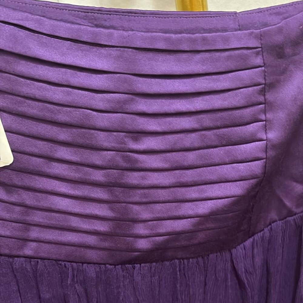 Doncastero Women Skirt 6 Purple Silk Empire Waist Fairy Mini Lined Flowy - Picture 2 of 6